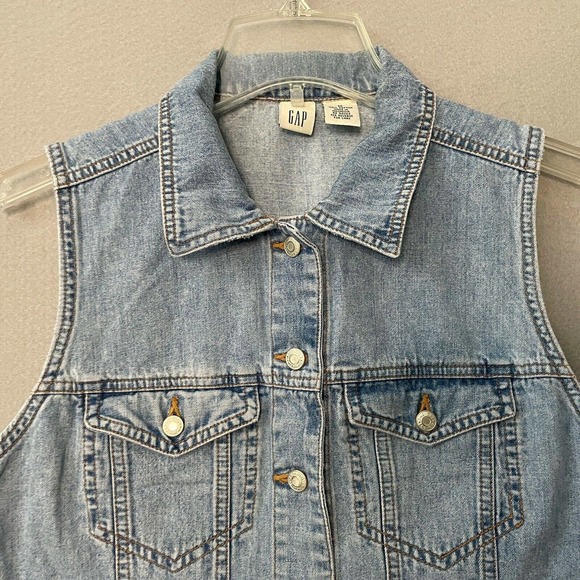Y2k GAP Women Jean Vest - Picture 2 of 9